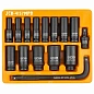 Набор ударных головок глубоких 15 пр., 1/2'', 6-гр. 10-32 мм в ложементе JCB JCB-4157MPB