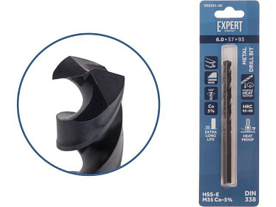 Сверло по металлу ц/х 6.0х57х93 мм HSS-Co Black EXPERT STARTUL SE8301-60