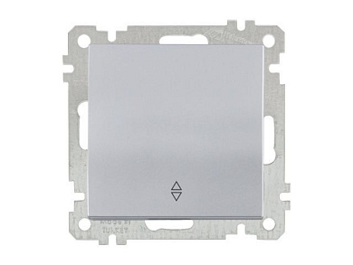 Выключатель проходной 1-клав., скрытый, винт. зажим серебро, ELITRA, 10 A, 250 V, IP 20 Mutlusan 2270 403 0292
