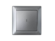 Выключатель 1 клав., cкрытый, 10А, со световой индикацией, серебро, Стиль, Bylectrica С1 10-813сер