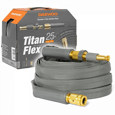 Шланг TitanFlex 25м, 5/8 " (15мм), с комплектом для полива Daewoo Power DWH 9124