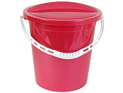 Ведро платиковое крышкой л, краный перламутр / белый РУССПЛАСТ РП-1014крас