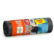 Мешки для мусора "Pierwsza Cena", 22,5 мкм, 60 л, 10 шт/рулон