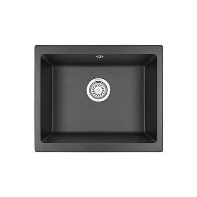 Мойка кварц, прямоугольная, 5551, 550*460мм, черный металлик, под столешницу, Granula 119249