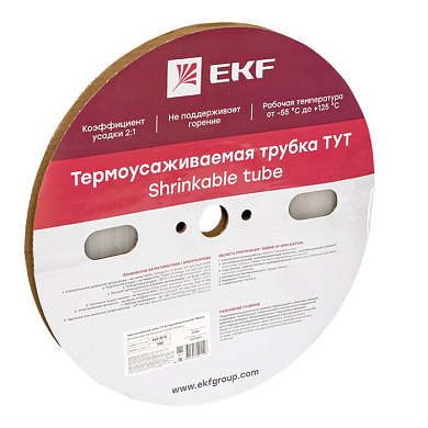 Термоусаживаемая трубка ТУТ 8/4 прозрачная рулон EKF PROxima tut-8-tr