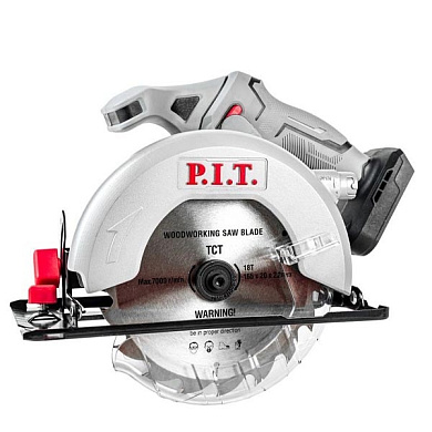 Пила циркулярная аккумуляторная, Li-ion, 20В.,диск 165мм, пропил 52 мм,4300 об/мин. Без АКБ и ЗУ. PIT PKS20H-165A