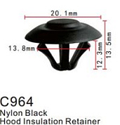 Клипса для крепления внутренней обшивки а/м Мерседес пластиковая, 100 шт Forsage C0964(Mersedes)