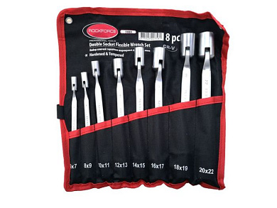 Набор ключей торцевых шарнирных, двухсторонних 8 пр., 6х7-20х22 мм RockForce RF-5084