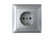 Розетка 1-ая (скрытая, с/з) серебро, Стиль, Bylectrica РС16-306сер