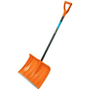 Лопата для уборки снега пластиковая, 490х370х1350 мм, стальной черенок, усиленная Сибртех 98125