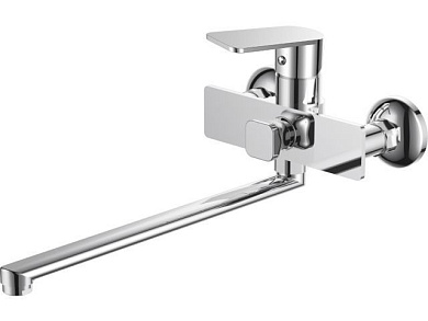 Смеситель для ванны Lt D35, серия Camellia хром, на стену, длинный поворотный L-излив A-five A5-0433