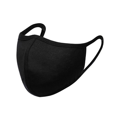 Маска защитная многоразовая двухслойная с бейкой, черный