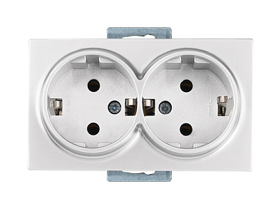 Розетка 2-ая, скрытая,с/з, керамика белая, DARIA, Mutlusan 2100 200 0201