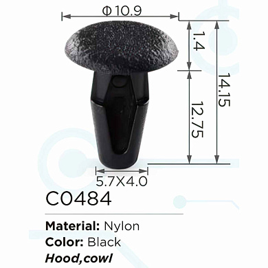 Клипса для крепления внутренней обшивки а/м GM, пласт., 100 шт Forsage C0484(GM)