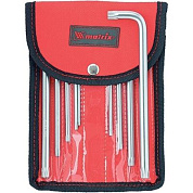 Набор ключей имбусовых TORX-TorxTamper: 9 шт., T10-T50, CrV, удлиненных, с сатинированным покрытием, чехол Matrix 12313