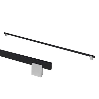 Ручка меб. скоба алюм. MOONLIGHT 944/1000 черный матовый+матовый хром, AKS 112960