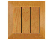 Выключатель 3-клав., скрытый, винт. зажим, дуб, DARIA, 10 A, 250 V, IP 20, Mutlusan 21204090258