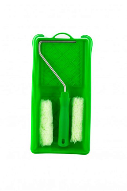 Малярный набор для работ по дереву: кювета 150 мм х 290 мм и мини-валик 110 мм Сибртех 80454