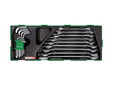 Набор ключей рожковых 6-гр. 18 пр. в ложементе Toptul GTA1804