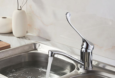 Смеситель для кухни "медик" локтевой, латунь, хром Ledeme L4579-2