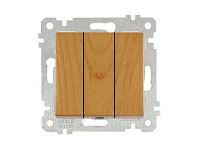 Выключатель 3-клав., скрытый, без рамки, винт. зажим, дуб, RITA, 10 A, 250 V, IP 20, Mutlusan 22004090258