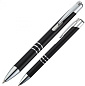 Ручка шариковая автоматическая "Ascot", 0.7 мм, черный, серебристый, стерж. синий