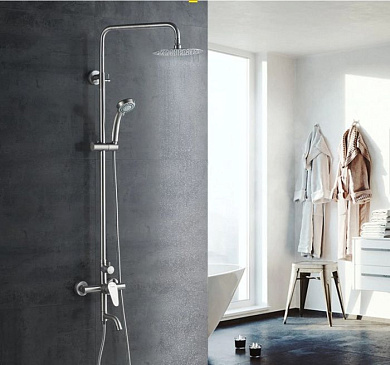 Душевая система со смесителем и тропическим душем из нержавеющей стали SUS304, сатин Ledeme L72402