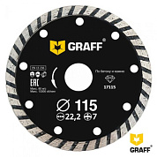 Алмазный диск по бетону и камню турбо 125x7x22,23 мм GRAFF 17125