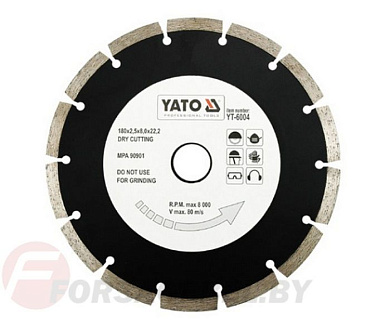 Круг алмазный 180x22,2 мм сегмент Yato YT-6004