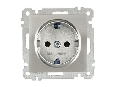 Розетка 1-ая, скрытая, без рамки, с/з, титан, DARIA, 16 A, 250 V, IP 20, Mutlusan 21006000283
