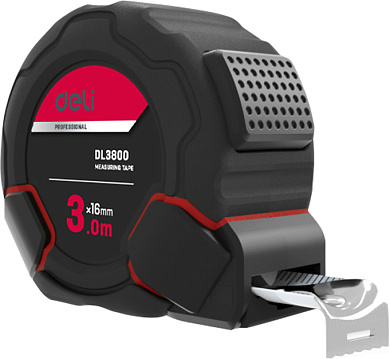 Рулетка "Deli 3800", 3 м, черный