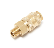 Быстроразъем пневматический с клапаном, "мама"-наруж. резьба 1/4", латунь Partner PA-BSE1-2SM