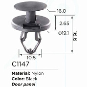 Клипса для крепления внутренней обшивки а/м GM пластиковая, 100 шт Forsage C1147(GM)