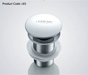 Донный клапан (выпуск) для умывальника без перелива click/clack 1 1/4", латунь, хром Ledeme L65