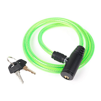 Замок велосипедный, Ø троса-8 мм, L троса-1000 мм, 2 ключа Помощник P015K