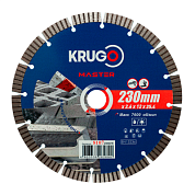 Круг алмазный по железобетону 230x25,4 мм, турбосегментный Krugo 81072300270