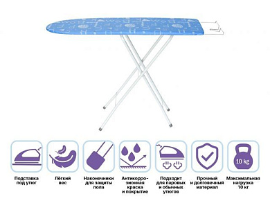 Доска гладильная Basic 3 ДСП 1070х300 мм, с подставкой под утюг, PERFECTO LINEA 42-107303