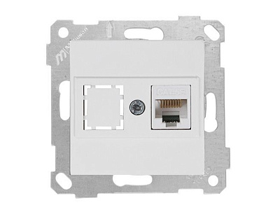 Розетка компьютерная 1xRJ45, Cat5e, скрытая, без рамки, белая, RITA, Mutlusan 2200 136 0101