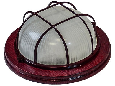 Светильник круг/вишня/решетка, 60Вт, IP54, НБО 03-60-032, 1хЕ27, банник Юпитер JP1301-07