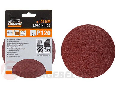 Шлифовальный круг 125 мм Р180 д/дерева 5 шт Gepard GP5014-180