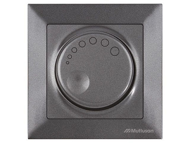 Выключатель поворотный, диммер, скрытый, винт. зажим, 1000Вт, дымчатый, DARIA, 220VAC, 100 - 1000VA, 50 Hz, IP20, Mutlusan 21204440295