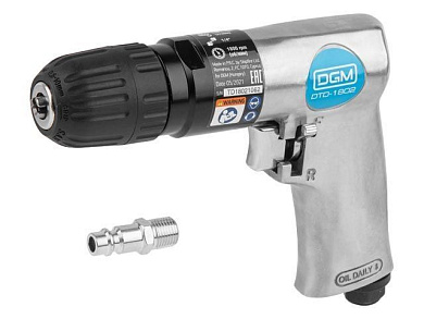Пневмодрель с реверсом DTD-1802, Быстрозажим.патрон 3/8''-24 UNF, 255 л/мин, 1800 об/ми DGM DTD-1802