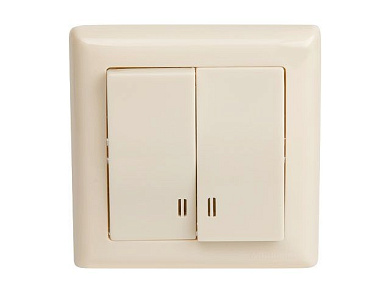 Выключатель 2-клав., c подсветкой, скрытый, пруж. зажим, кремовый, DARIA, 10 A, 250 V, IP 20, Mutlusan 21204260102