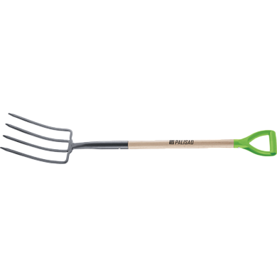 Вилы 4-рогие, огородные, кованые, 195х295х1165 мм, деревянный лакированный черенок Palisad 61394