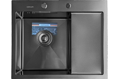 Кухонная мойка из нержавеющей стали, графит GERHANS K35848B-L