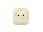 Розетка 1-ая (открытая, б/з) бежевая, Вариант, Bylectrica РА16-0101 бежевый
