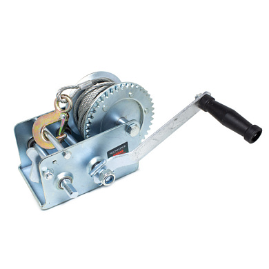 Лебедка ручная барабанная двухскоростная 900 кг, стальной трос 5 мм, длина троса 10 м RockForce RF-TRT1201C