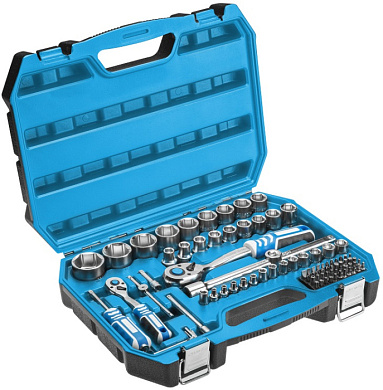 Набор инструментов 1/2"&1/4" 89 пр, 6-гр,. CrV Hoegert HT1R424