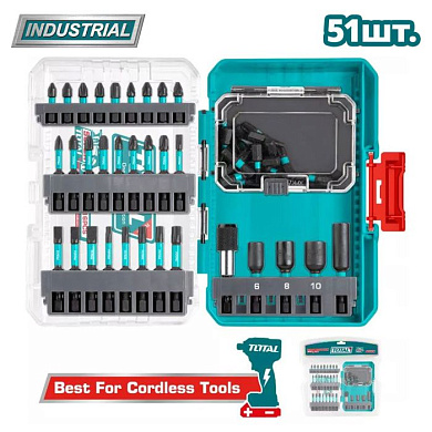 Набор ударных бит SL, PH, PZ, Torx 51 пр TOTAL TACSDL25106