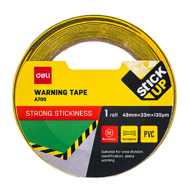 Клейкая лента разметочная Deli "Stick up Strong", 4.8x33 см/м, желто-черный